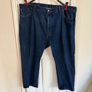 LIKE NEW Mens Levi's 501 Button Fly Jeans Dark Wash 54 x 30
